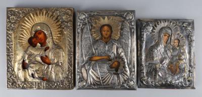 3 russische Ikone, - Antiquariato