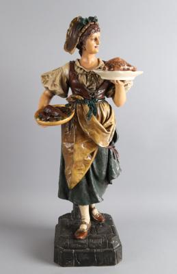 Große Figur einer Kellnerin, Johann Maresch, - Antiquitäten