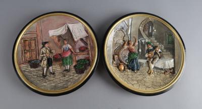 Paar Wandteller, Johann Maresch, Aussig an der Elbe - Starožitnosti