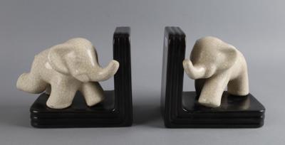 Paar Elefanten-Buchstützen, - Works of Art