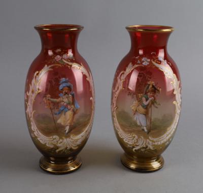 Paar Vasen, Böhmen, Ende 19. Jh., - Antiquitäten