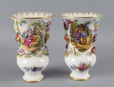 Paar Vasen, Sächsische Porzellanfabrik zu Potschappel - Antiquitäten