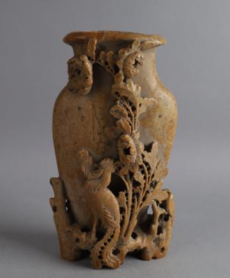 Speckstein-Vase, China, - Antiquitäten