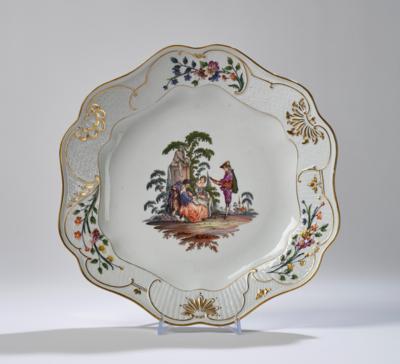 Großer dekorativer Teller, Meissen, "Brühl'sches Allerlei" - Antiquitäten