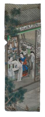 China, wohl Qing-Periode, Ausschnitt aus einer Hängerolle - Antiquitäten