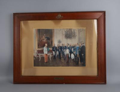 Kaiser Franz Joseph I. von Österreich mit den deutschen Bundesfürsten, Schönbrunn 07. Mai 1908, - Antiquariato