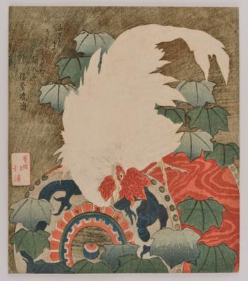 Totoya Hokkei (1780-1850) Meiji-Nachschnitt, Surimono - Antiquariato