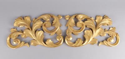 Zwei geschnitzte Ornamente im Stil des Barock, 20. Jh., - Starožitnosti