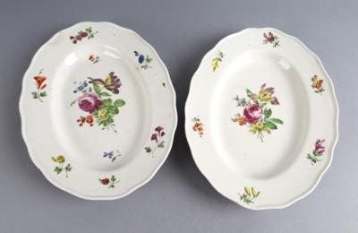 2 ovale Platten, Kaiserliche Manufaktur, Wien um 1780, - Antiquariato