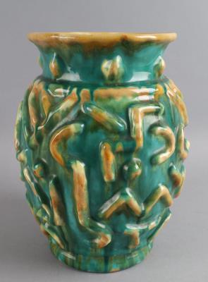 Vase mit geometrischem Dekor, Tonindustrie Scheibbs, um 1923-33 - Antiquitäten