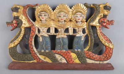 "Balinesische Tänzerinnen" - dekoratives Relief, 20. Jh., - Antiquitäten