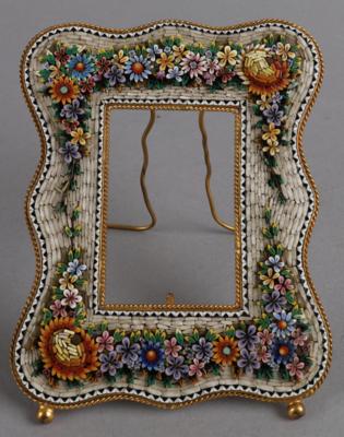 Kleiner Rahmen mit floralem Glasmosaikdekor, Italien, um 1950 - Antiquariato