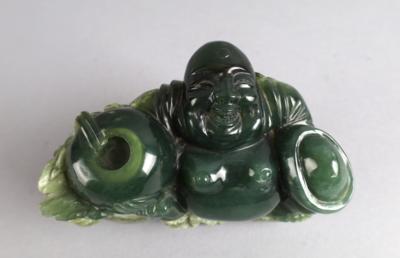 Jadefigur des Budai, China, 20./21. Jh., - Antiquariato