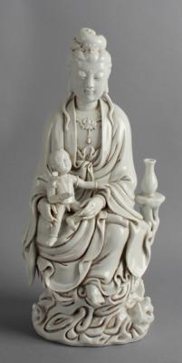 Blanc de Chine Guanyin mit Kind, - Antiquitäten