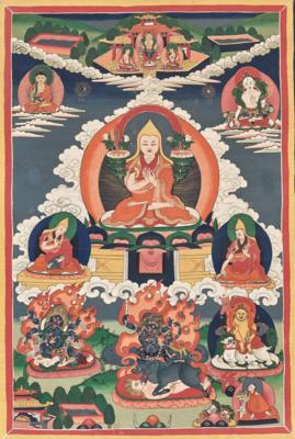 Thangka des Tsongkhapa, Tibet, 20. Jh., - Antiquitäten