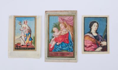 3 frühe Heiligenbilder, - Antiquitäten
