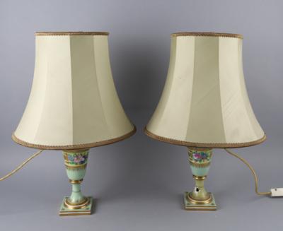 Paar Tischlampen, Kaiserliche Porzellanmanufaktur, Wien - Antiquitäten