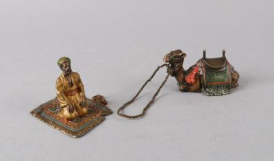 Wiener Bronze - Betender Mann mit Kamel, - Antiquitäten
