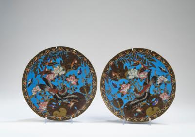 Paar Cloisonné Teller, Japan, Meiji Periode, - Works of Art