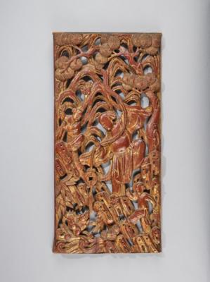 Holzrelief, China, 19./20. Jh., - Antiquariato