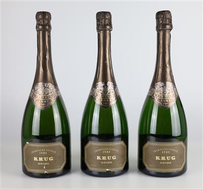 1982 Champagne Krug Vintage Brut, 96 Parker-Punkte, 3 Flaschen