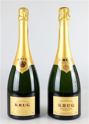 2 Flaschen Champagne Krug Grande Cuvée und 166ème Edition Grande Cuvée Brut, 93 CellarTracker-Punkte, in OVP - Die große Oster-Weinauktion powered by Falstaff