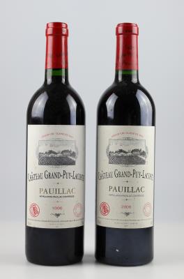 1996, 2000 Château Grand-Puy-Lacoste, Bordeaux, 1996 (93 Cellar Tracker-Punkte), 2000 (95 Parker-Punkte) 2 Flaschen - Víno a lihoviny