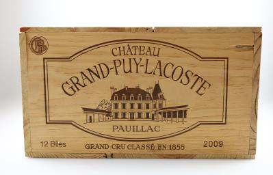 2009 Château Grand-Puy-Lacoste, Bordeaux, 94 Falstaff-Punkte, 12 Flaschen, in OHK - Vini e spiriti