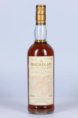 25 Years Old The Macallan Single Highland Malt Scotch Whisky Anniversary Malt, destilliert 1964, The Macallan Distillers, Schottland, 95 Falstaff-Punkte - Víno a lihoviny