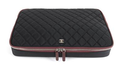 Chanel Black Quilted Lambskin Double Pocket Zip Around iPad Case  myGemma   Item 114633