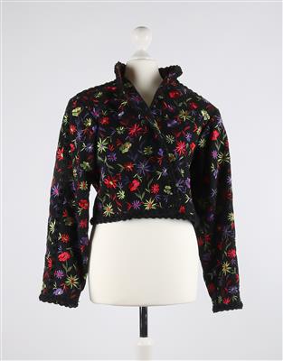 YVES SAINT LAURENT Rive Gauche - Kurze Jacke mit Blumenstickerei, - Vintage, Mode und Accessoires