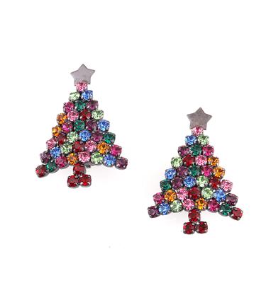 Paar Weihnachtsbaum-Ohrclips, - Vintage Mode und Accessoires