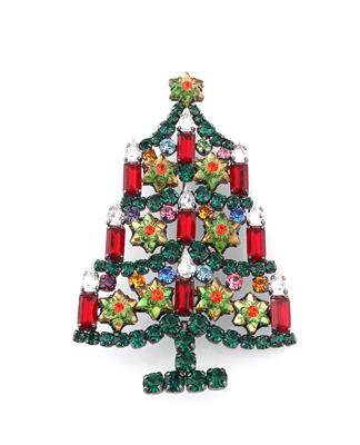 Weihnachtsbaum-Brosche, - Vintage Mode und Accessoires