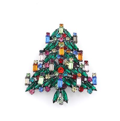 Weihnachtsbaum mit Kerzen-Brosche, - Vintage Mode und Accessoires