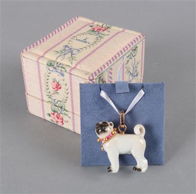 Meissen Mops-Anhänger - Vintage moda e accessori