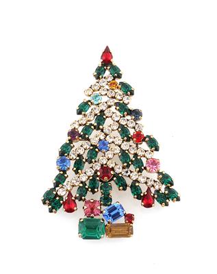 Weihnachtsbaum-Brosche, - Vintage Mode und Accessoires