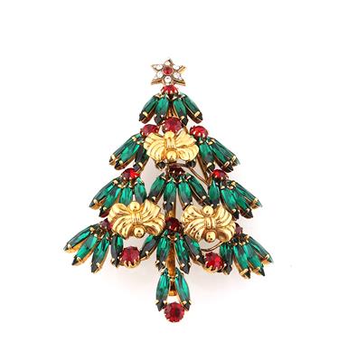 Weihnachtsbaum-Brosche, - Vintage Mode und Accessoires