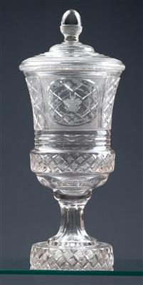Deckel-Pokal mit Wappen und Widmungen, - Antiquitäten (Glas und Porzellan)
