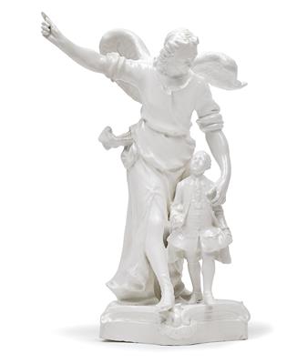 Group with guardian angel and Josef II as a child, - Glass and porcelain
