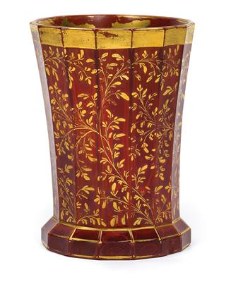 Bicchiere del tipo Sockelbecher in vetro hyalith, - Vetri e porcellane
