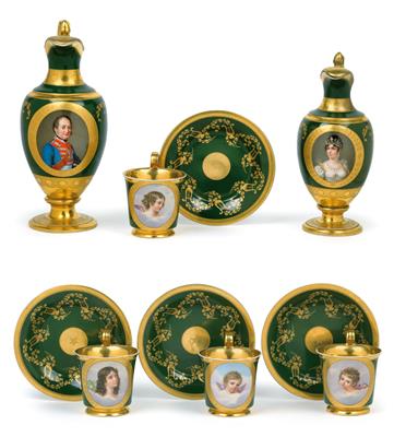 Il re Massimiliano I di Baviera e la sua famiglia, firmato Lieb 1815 e Lieb pinx., - Vetri e porcellane