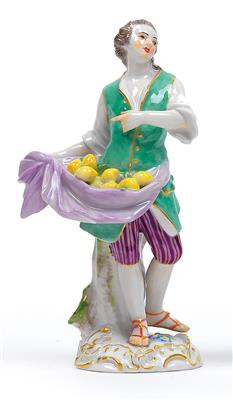 A figure of a lemon vendor, from "Cris de Paris", - Vetri e porcellane