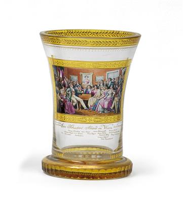 "Ein Schubert Abend in Wien", Fürchtegott Leberecht Fischer – A Ranftbecher cup, - Sklo, Porcelán