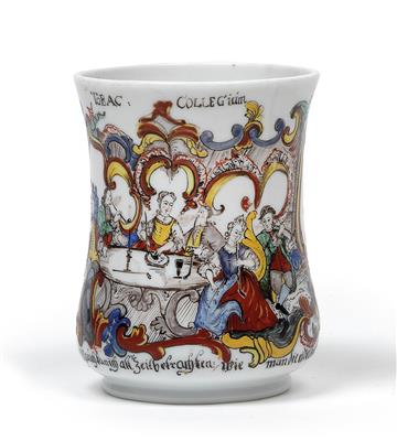 "Tobac-Collegium" – A milk-glass jug, - Glass and porcelain