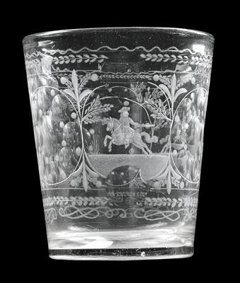 A Baroque cup - "Häldenbludt macht frischen muth", - Glass and porcelain