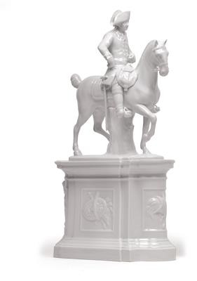 A mounted figure of Friedrich II., with plinth, - Glass and porcelain