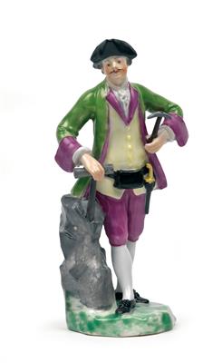 A cavalier dressed as a miner, - Sklo, Porcelán
