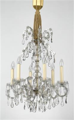 A crown-type chandelier, - Sklo, Porcelán
