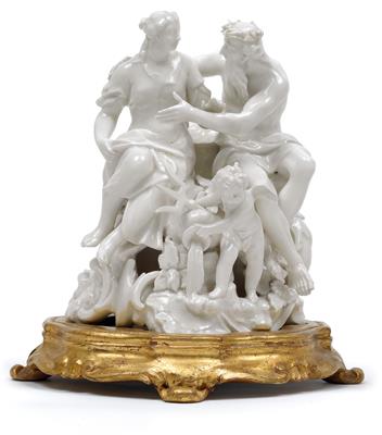Neptune with Amphitrite and Cupid, - Sklo, Porcelán