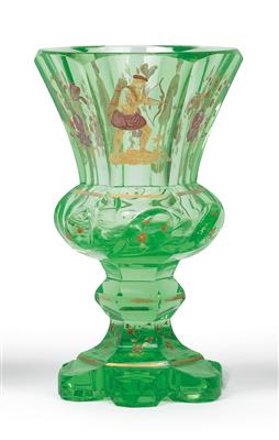 A goblet decorated with Turks, ‘Indians’, and Europeans, - Vetri e porcellane